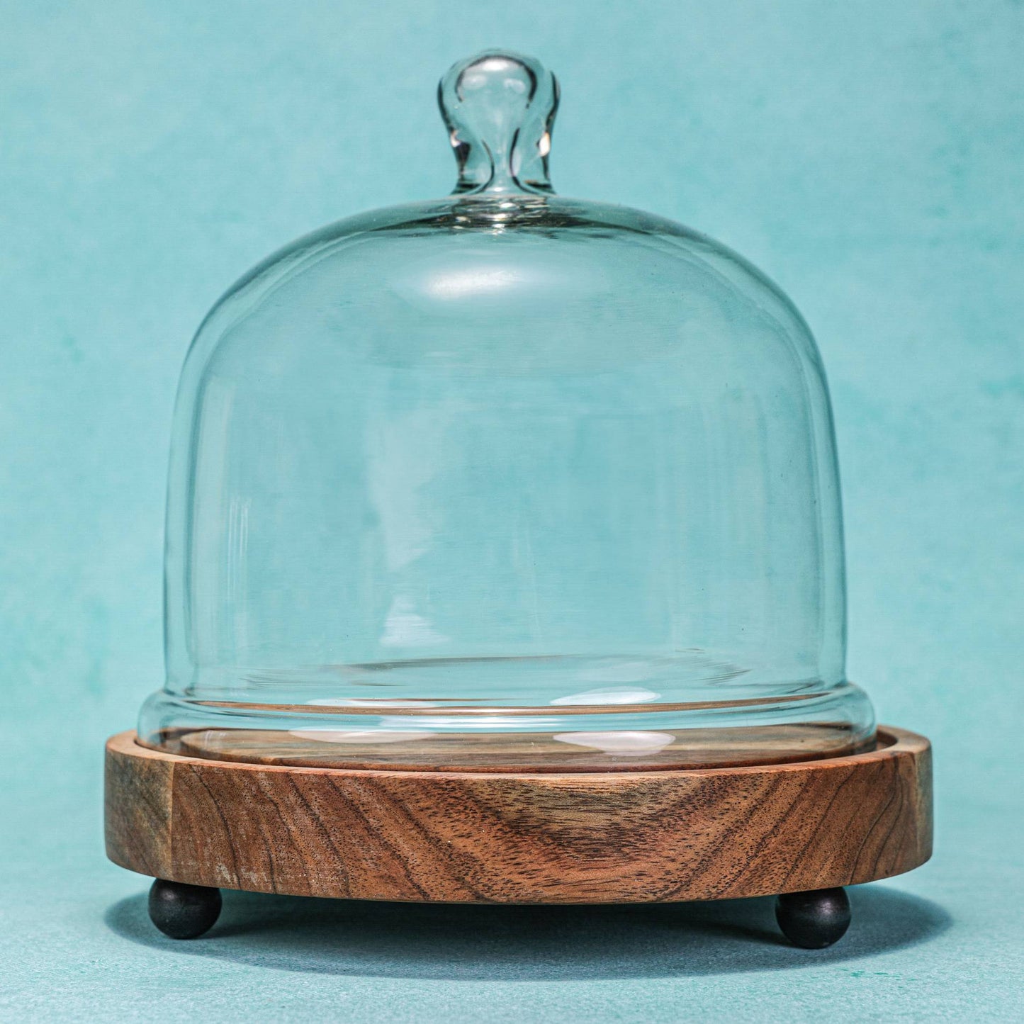Sugary Affair Acacia Wood Cake Stand with Glass Dome