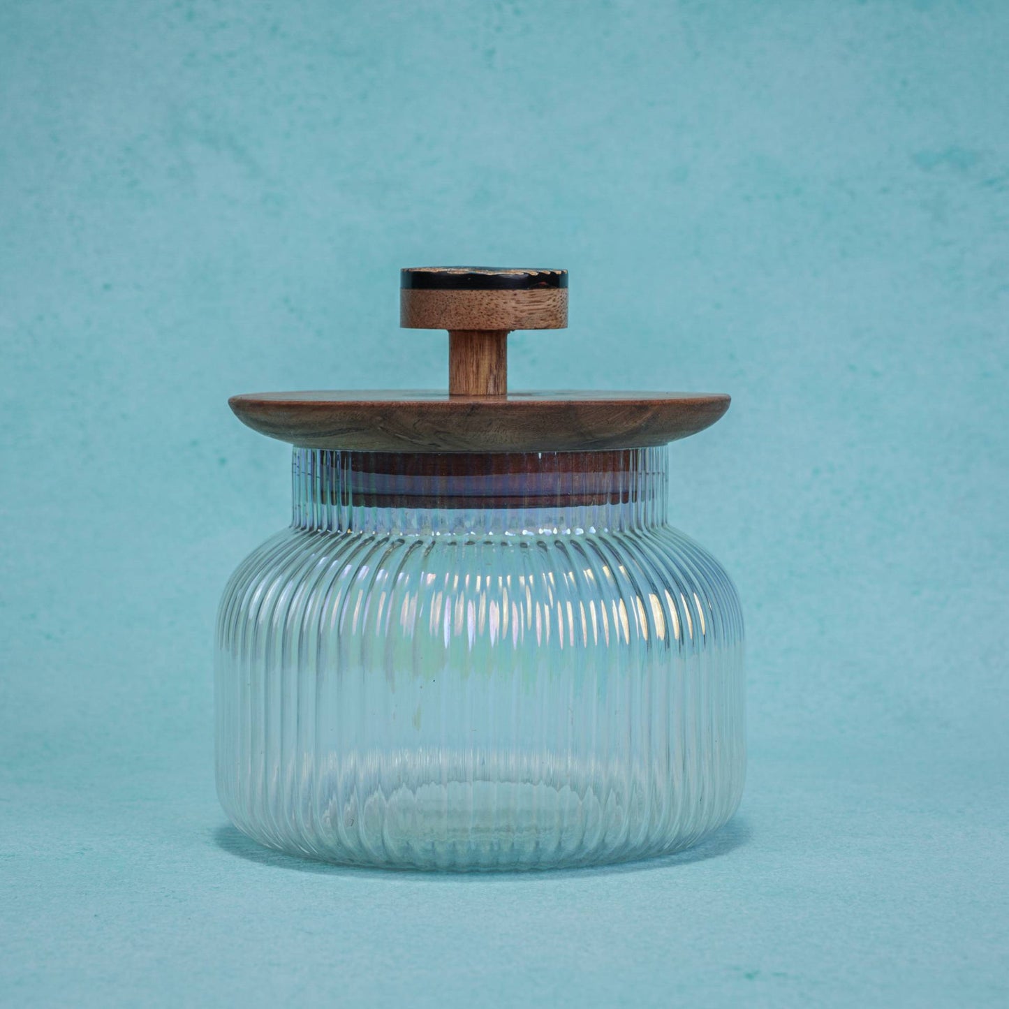 Gleam Glass Jar with Wooden Lid