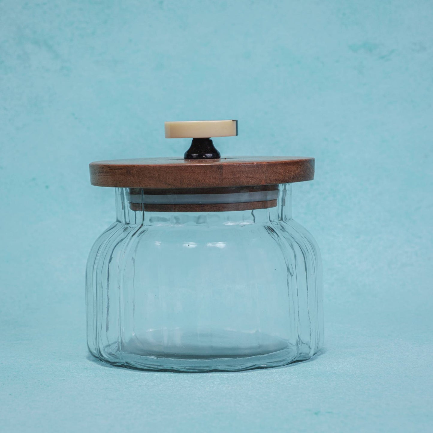 Halo Glass Jar with Wooden Lid