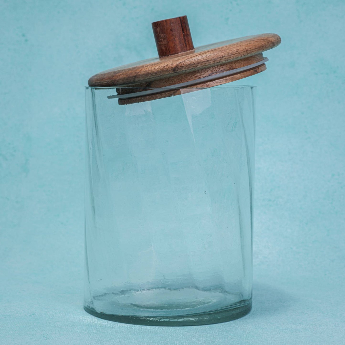 Twist Glass Jar with Wooden Lid