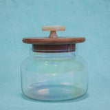 Bubble Glass Jar with Wooden Lid
