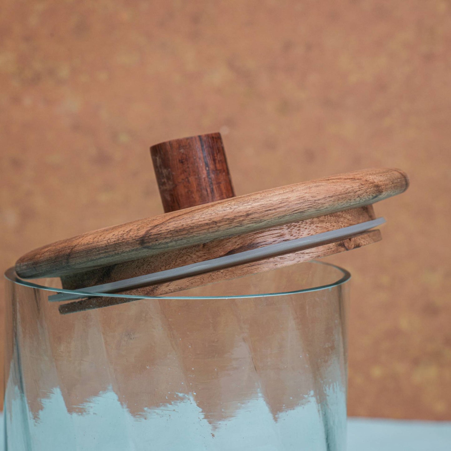 Twist Glass Jar with Wooden Lid