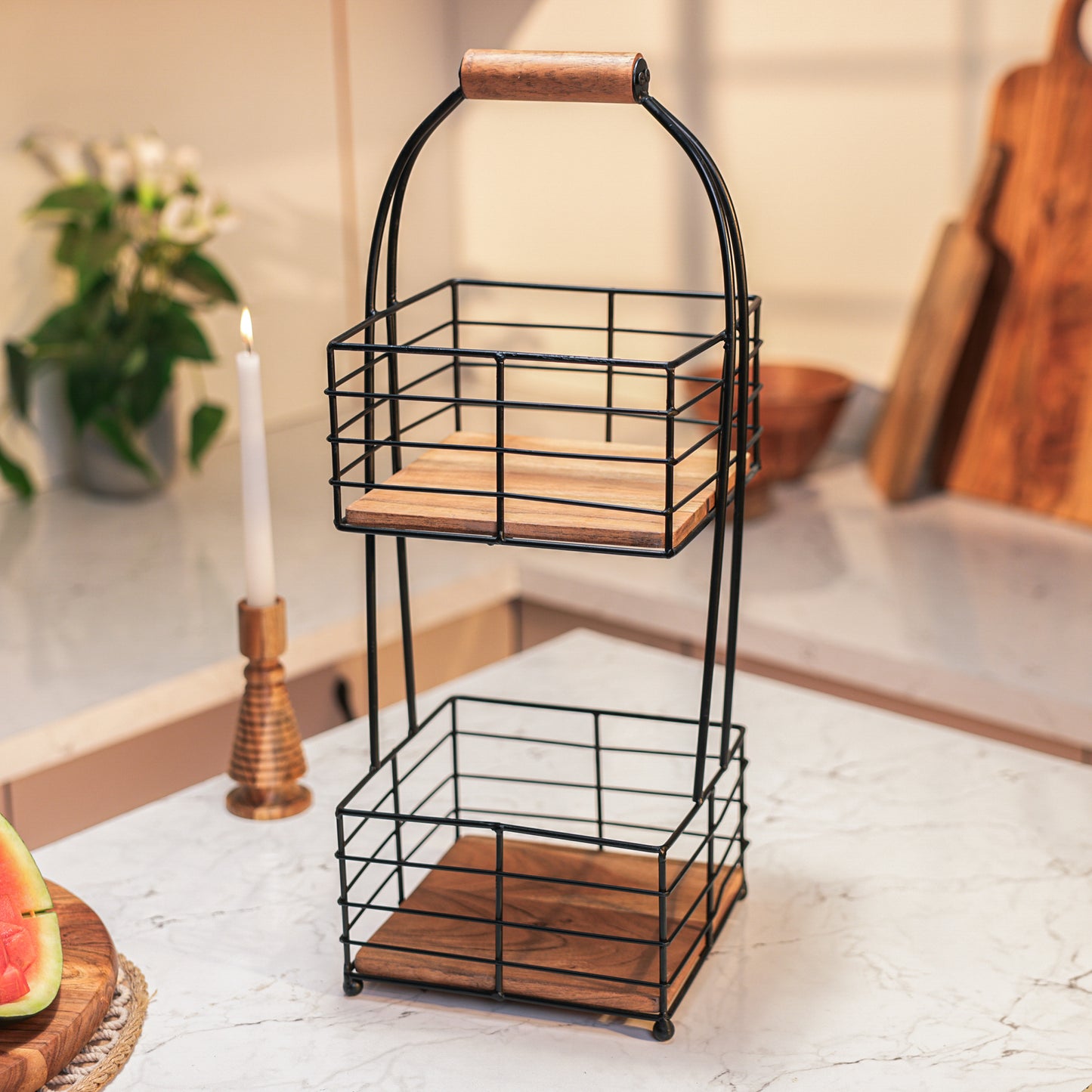 Rustic Grid Multipurpose Storage Basket Turn on screen reader support