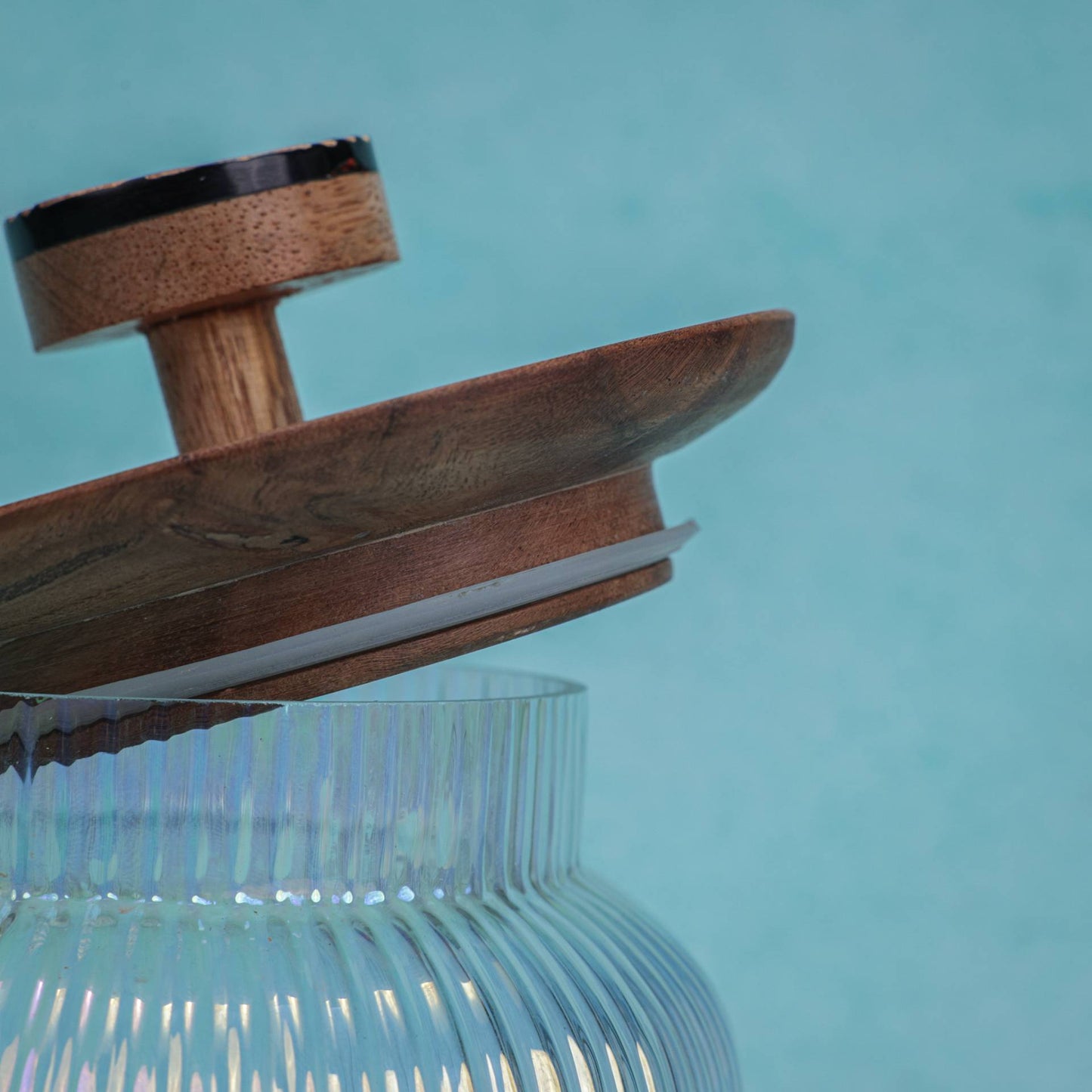 Gleam Glass Jar with Wooden Lid