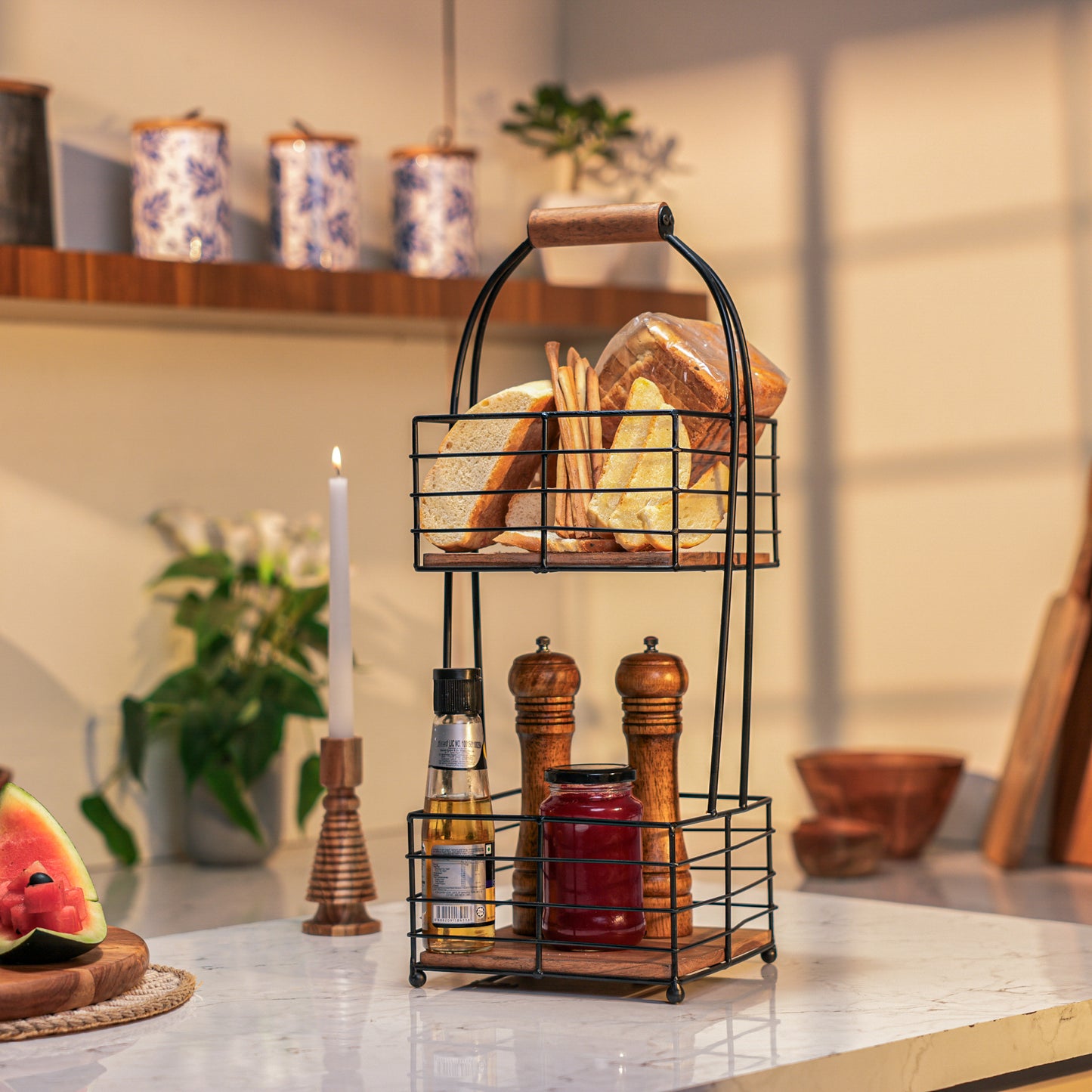 Rustic Grid Multipurpose Storage Basket Turn on screen reader support