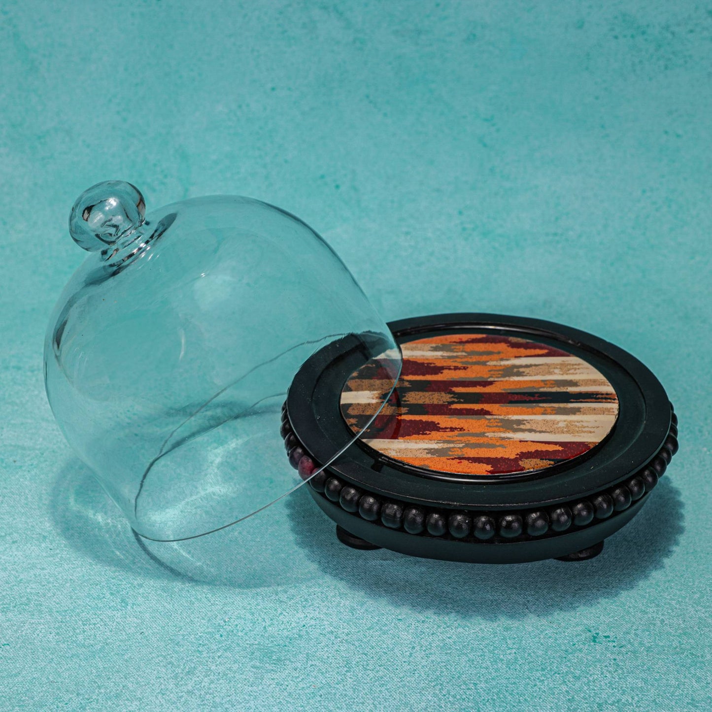 Sweet Spot Acacia Wood cake Stand with Glass Dome