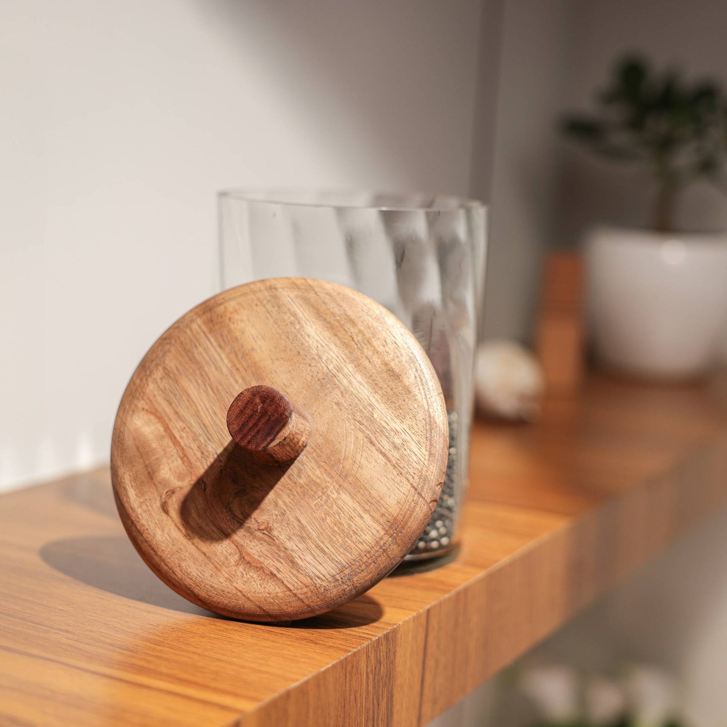 Twist Glass Jar with Wooden Lid