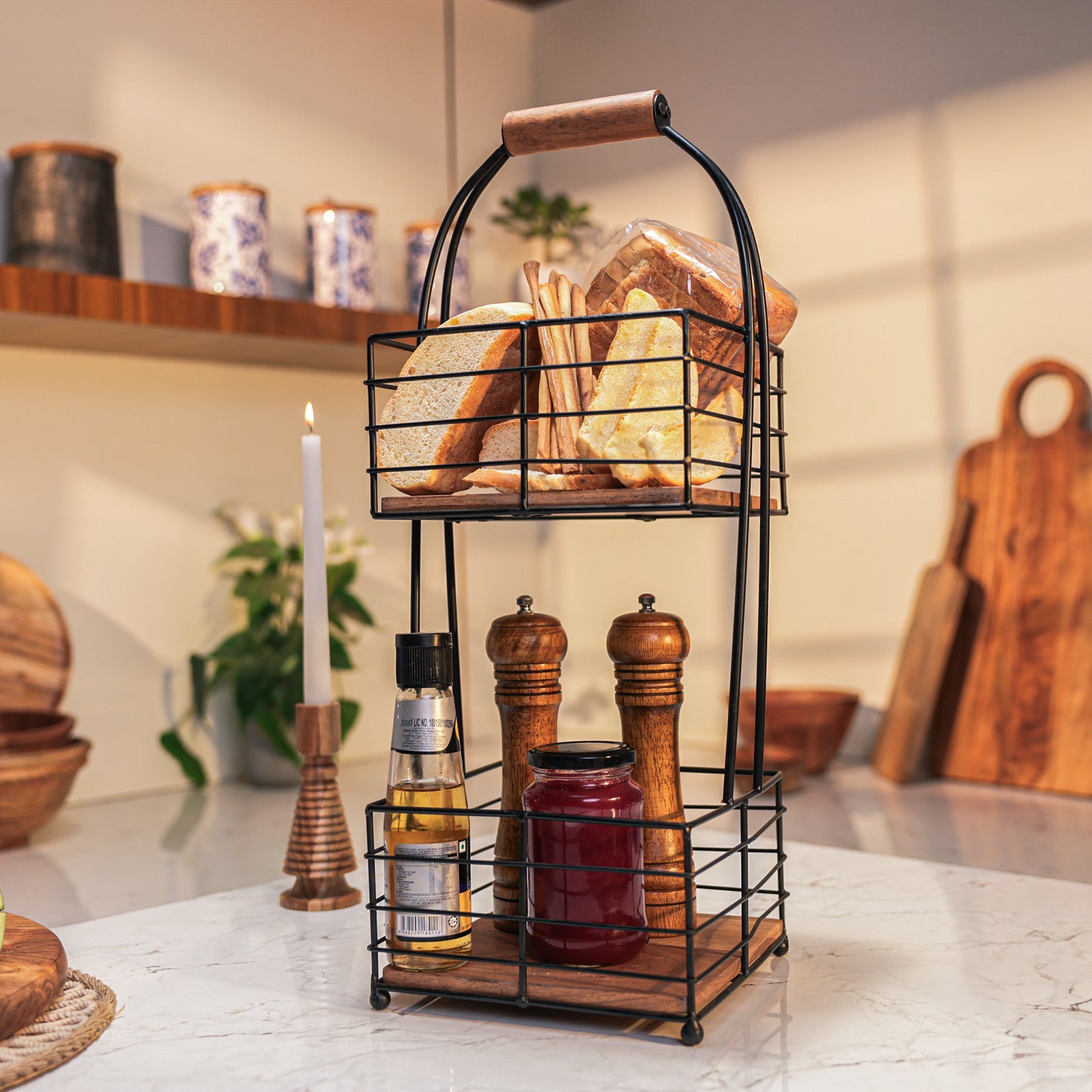 Rustic Grid Multipurpose Storage Basket Turn on screen reader support