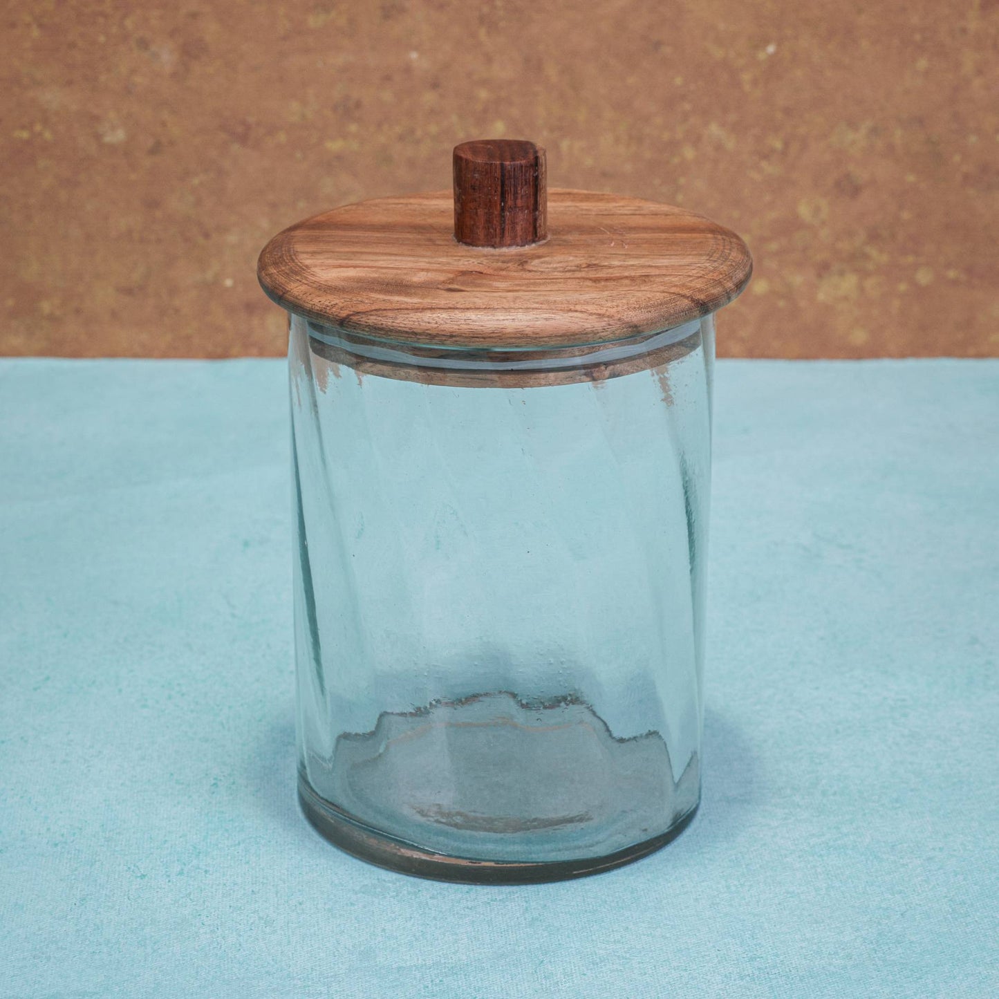 Twist Glass Jar with Wooden Lid