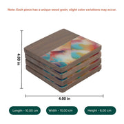 Aurora Wood Coaster (Set of 4)