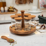 Ghoom Rotating Spice Rack with Jars