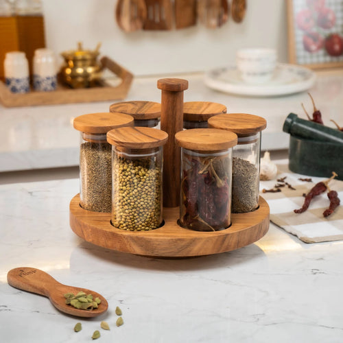 Ghoom Rotating Spice Rack with Jars