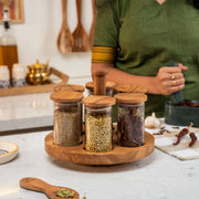 Ghoom Rotating Spice Rack with Jars