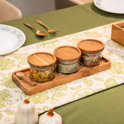 Scoop Glass Jars with Tray and Spoon