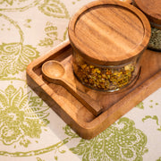 Scoop Glass Jars with Tray and Spoon