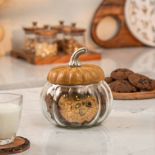 Ember Glass Jar with Airtight Acacia Wood Lid