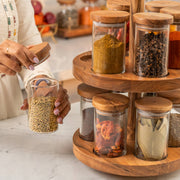 Masara Rotating Spice Rack with Jars with Airtight Lids