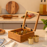 Sugandha Acacia Wood & Brass Masala Box