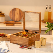 Sugandha Acacia Wood & Brass Masala Box