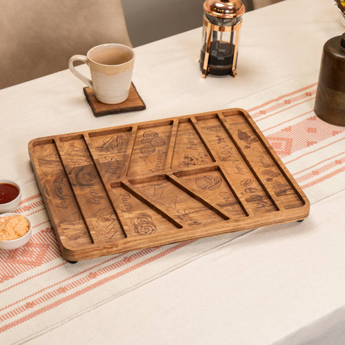 The Spread Acacia Wood Serving Board with Laser Etching