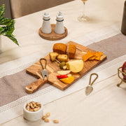 Savora Acacia Wood Cheese Board with Metal Cutlery Set