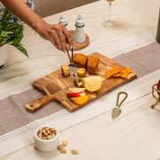 Savora Acacia Wood Cheese Board with Metal Cutlery Set