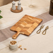 Savora Acacia Wood Cheese Board with Metal Cutlery Set