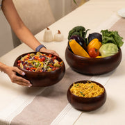 Mrida Acacia Wood Multipurpose Bowls (Set of 3)