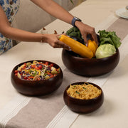 Mrida Acacia Wood Multipurpose Bowls (Set of 3)