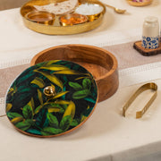 Pallav Acacia Wood Roti Box with Metal Tong