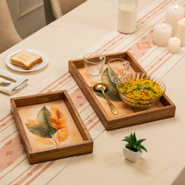 Taruni Acacia Wood Multipurpose Serving Trays (Set of 2)