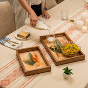 Taruni Acacia Wood Multipurpose Serving Trays (Set of 2)