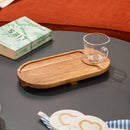Sanjh Acacia Wood Serving Tray with Glass Cup