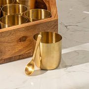 Rasika Acacia Wood & Brass Masala Box