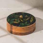 Pallav Acacia Wood Roti Box with Metal Tong