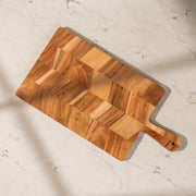 Savora Acacia Wood Cheese Board with Metal Cutlery Set