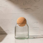 Crest Glass Jars with Cork Lid (Set of 3)