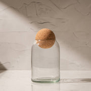 Crest Glass Jars with Cork Lid (Set of 3)