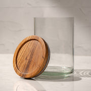 Trine Set of 3 Glass Jars with Acacia Wood Airtight Lids and Tray