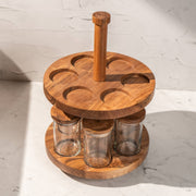 Masara Rotating Spice Rack with Jars with Airtight Lids