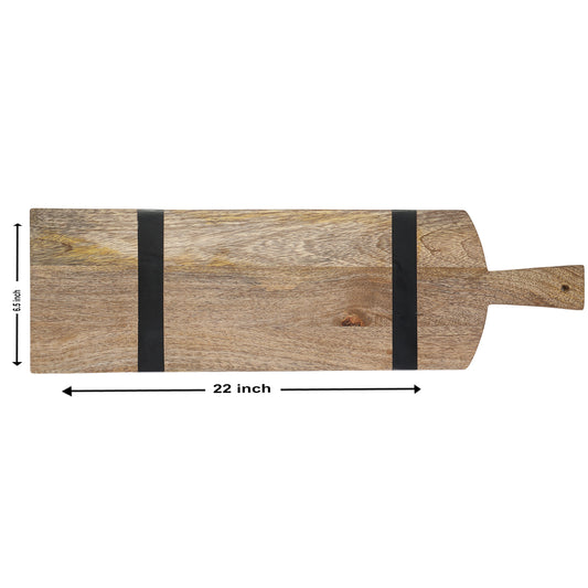 black ribbon acacia wood chopping board