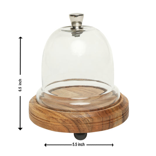 Mattheo knob acacia wood cake dome