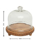 classic knob acacia wood cake dome