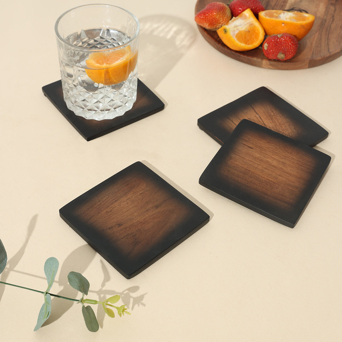 moonlight acacia wood coasters