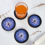 Blue Nebula Acacia Wood Coasters (Set of 4)