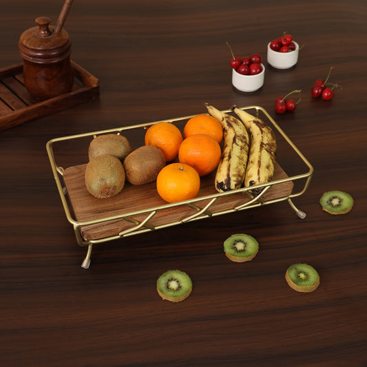 Ireka Homes Fruit Basket with Metal Stand