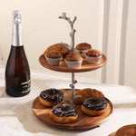 Treat Tree Acacia Wood 2 Tire Cake Stand