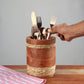 Rustic Roll Utensil Holder