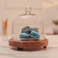 Sweet Haven Acacia Wood Cake Stand with Glass Dome