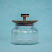 Gleam Glass Jar with Wooden Lid